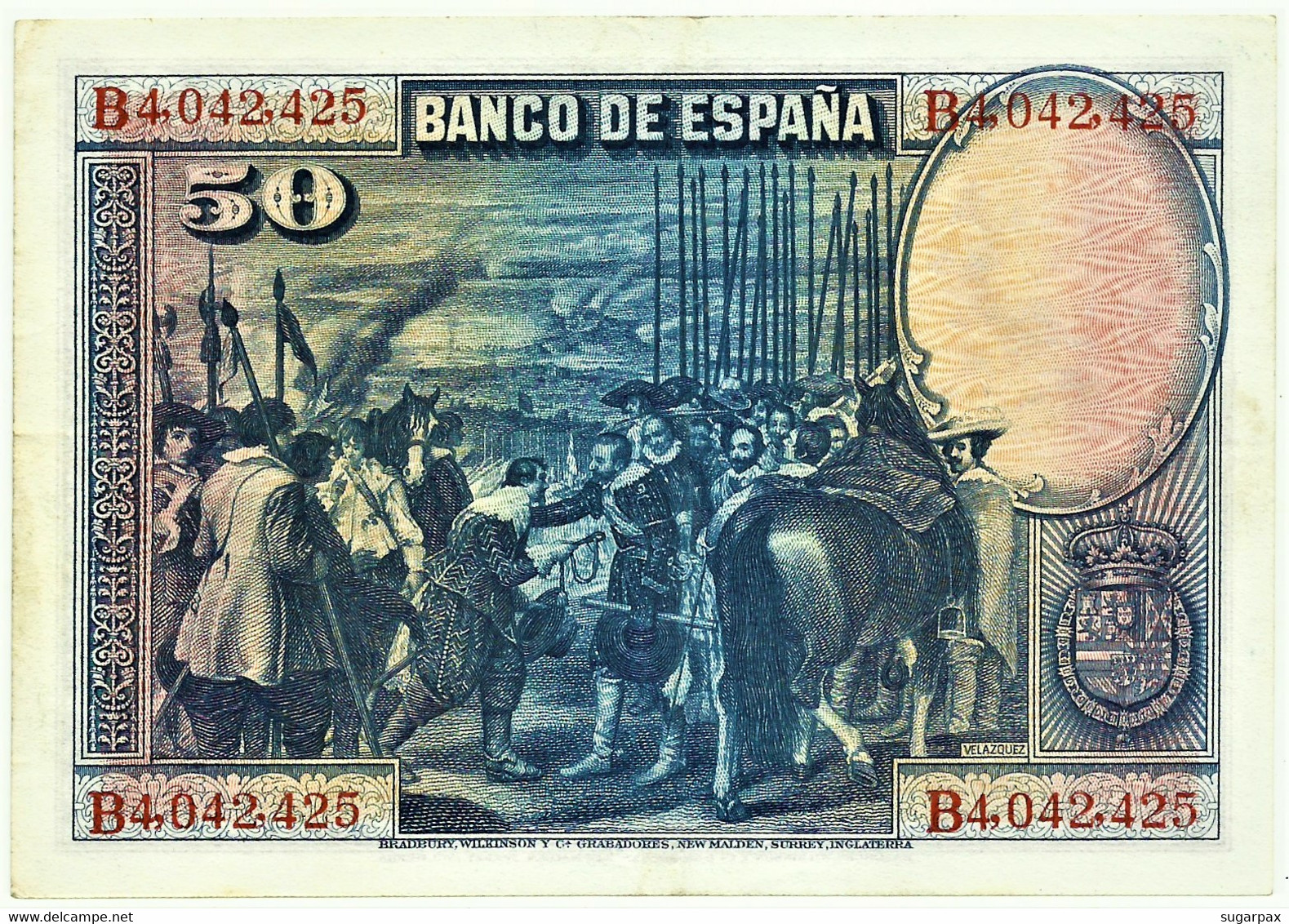 ESPAÑA - 50 Pesetas - 15.08.1928 - Pick 75.c - Serie B - Diego Velázquez - Kingdom - 50 Pesetas