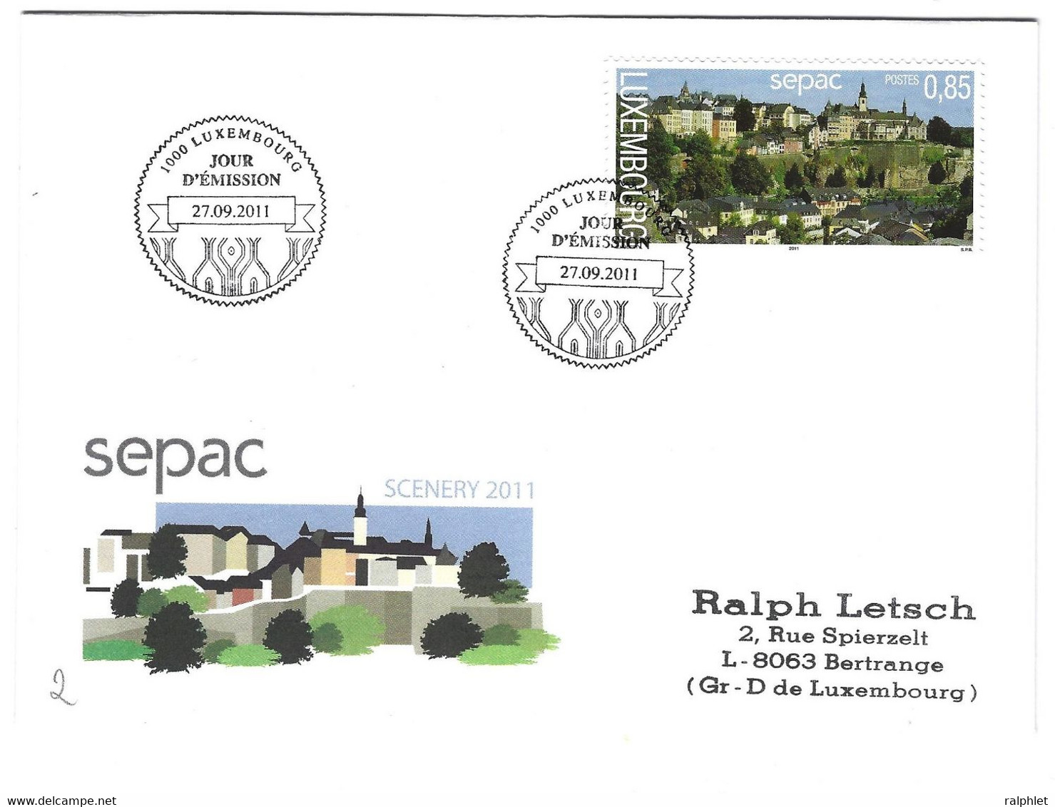 Luxembourg 2011 Vieille Ville Altstadt Corniche SEPC - Storia Postale