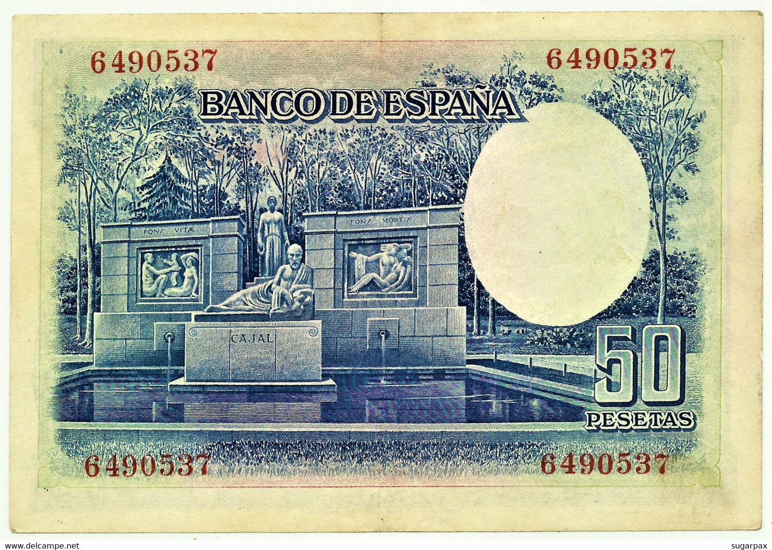 ESPAÑA - 50 Pesetas - 22.07.1935 - Pick 88 - Santiago Ramon Y Cajal - II Republica - 50 Pesetas