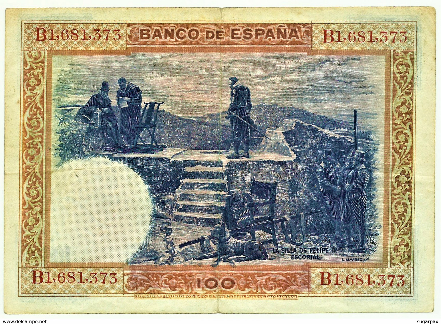 ESPAÑA - 100 Pesetas - 01.07.1925 - Pick 69.a - Serie B - Filipe II - Kingdom - 50 Pesetas