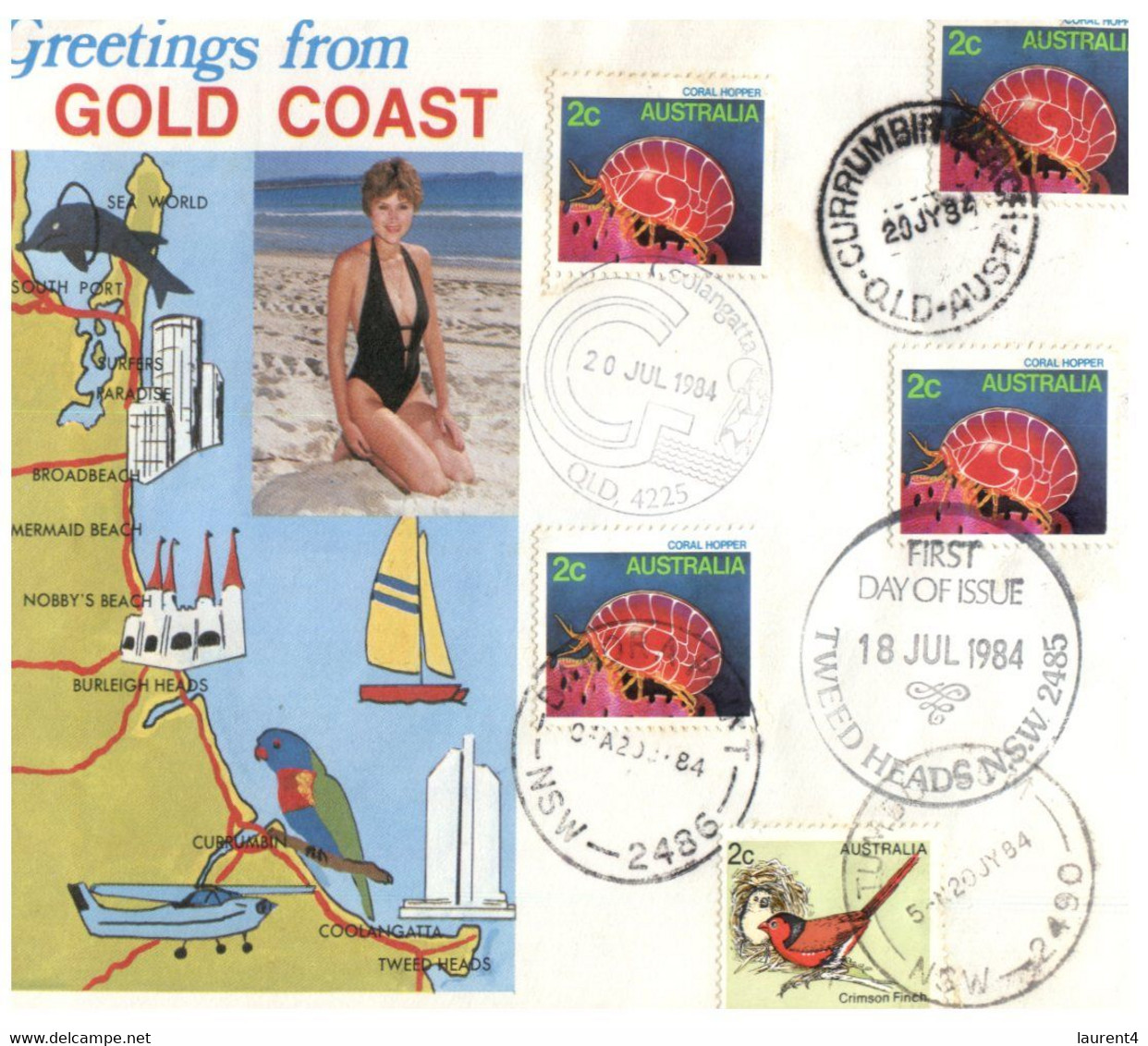 (FF 24) Australia - Greetings From Gold Coast (2 Covers 1980's) - Sonstige & Ohne Zuordnung