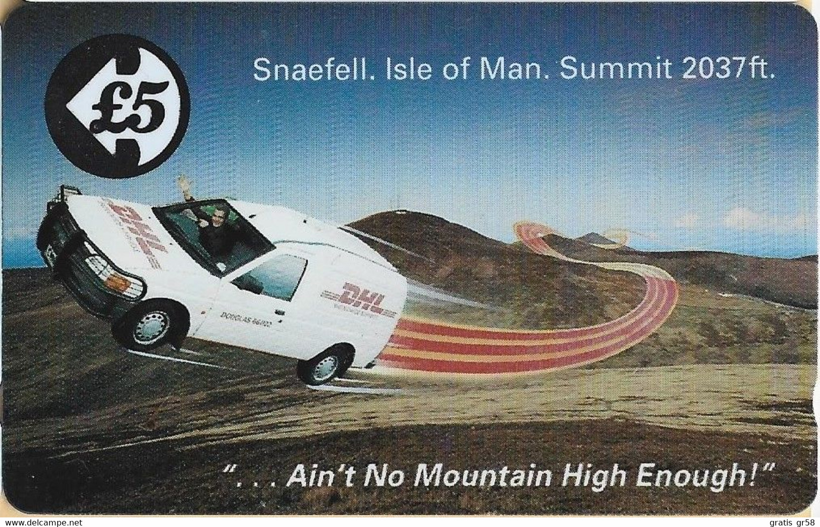Isle Of Man - GPT, 15IOMA, Courier Services, DHL Van, 5 £, 2,970ex, 1992, Mint Or VVF Used - Isola Di Man