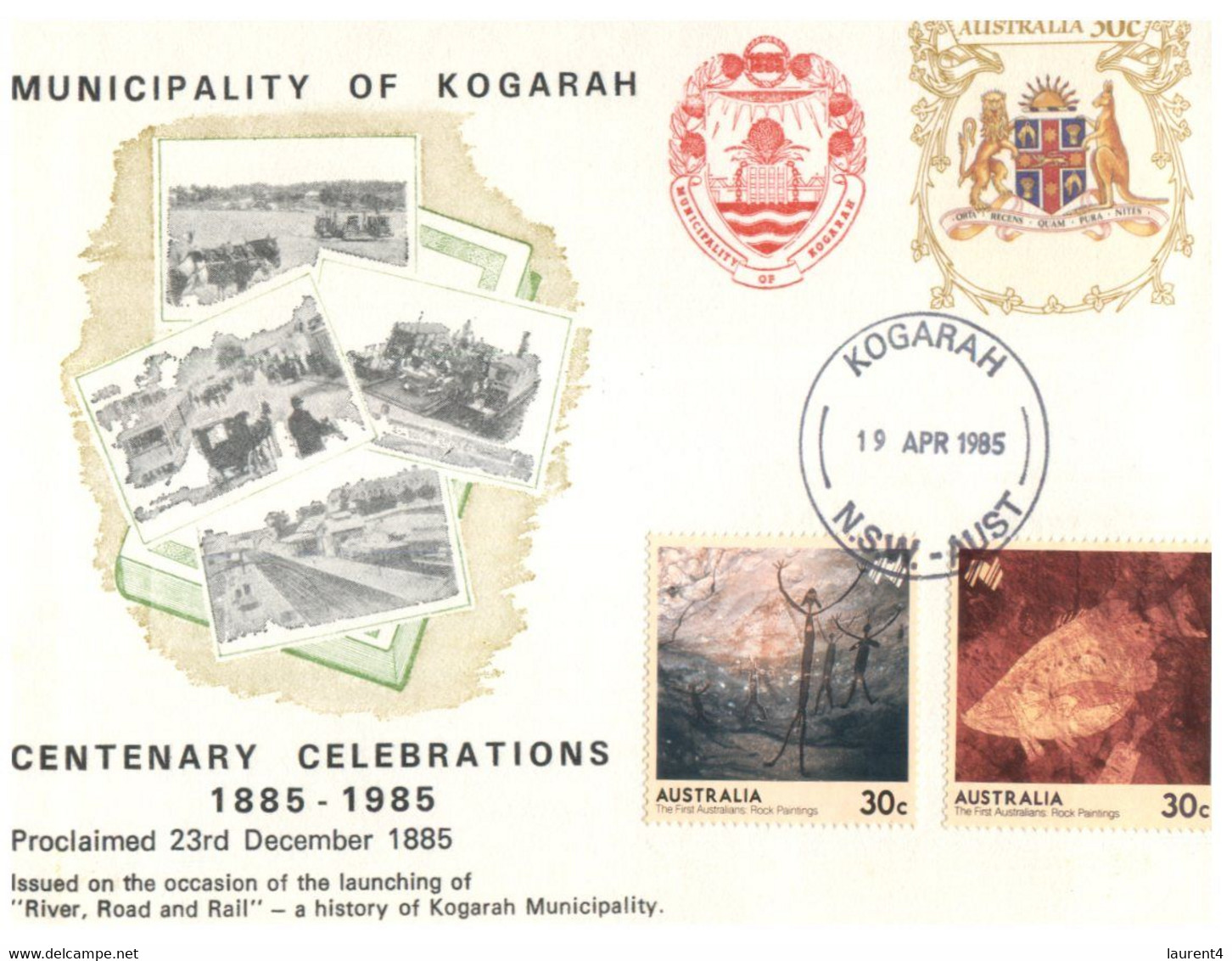 (FF 24) Australia - Greetings From Municipaltity Of Kogarah Centenary (1 Covers 1985) With Insert - Sonstige & Ohne Zuordnung
