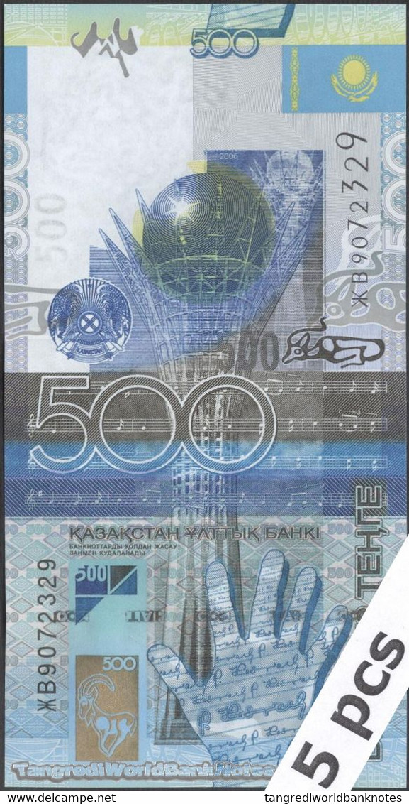 TWN - KAZAKHSTAN 29b - 500 Tenge 2006 DEALERS LOT X 5 - Prefix ЖВ UNC - Kasachstan