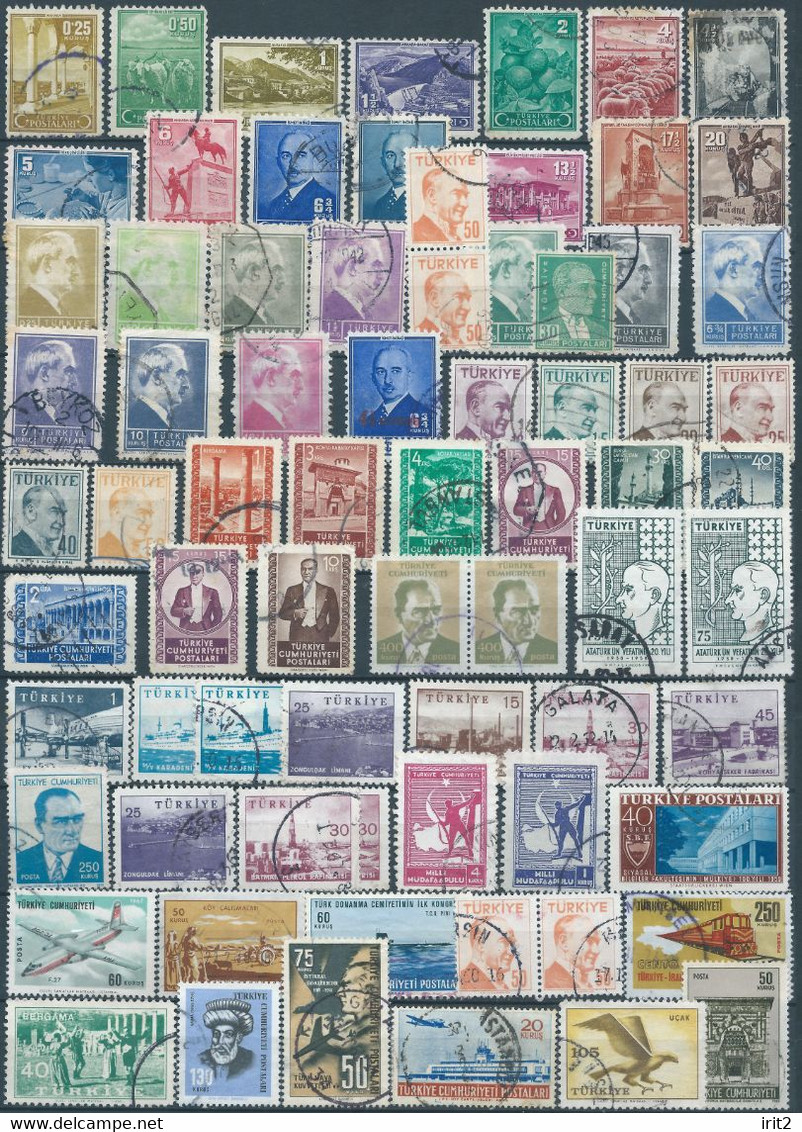 TURCHIA - TURKEY - TÜRKEI - TURQUIE,Since 1940 Lot Of Republic Stamps  Used (2 Pages) - Collections, Lots & Séries