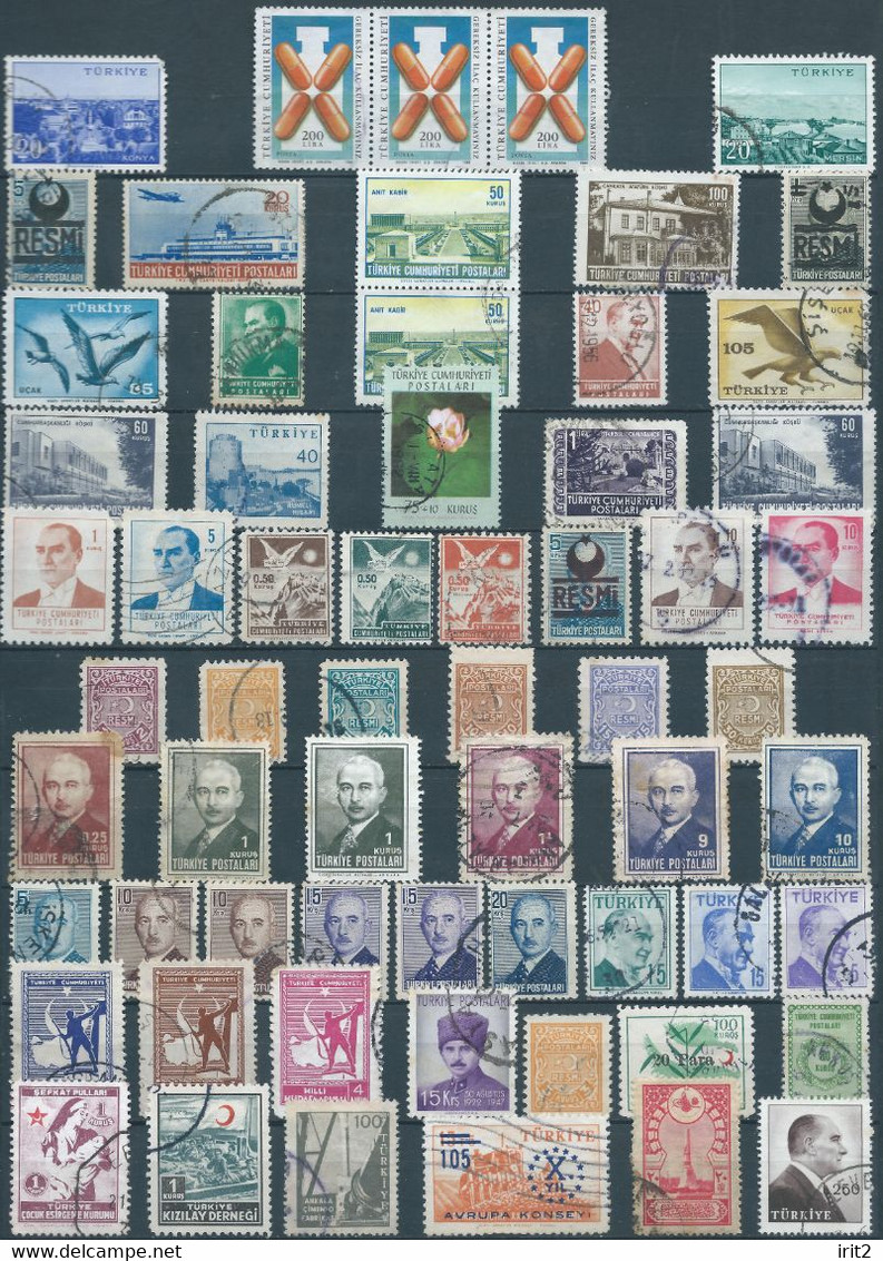 TURCHIA - TURKEY - TÜRKEI - TURQUIE,Since 1940 Lot Of Republic Stamps  Used (2 Pages) - Colecciones & Series