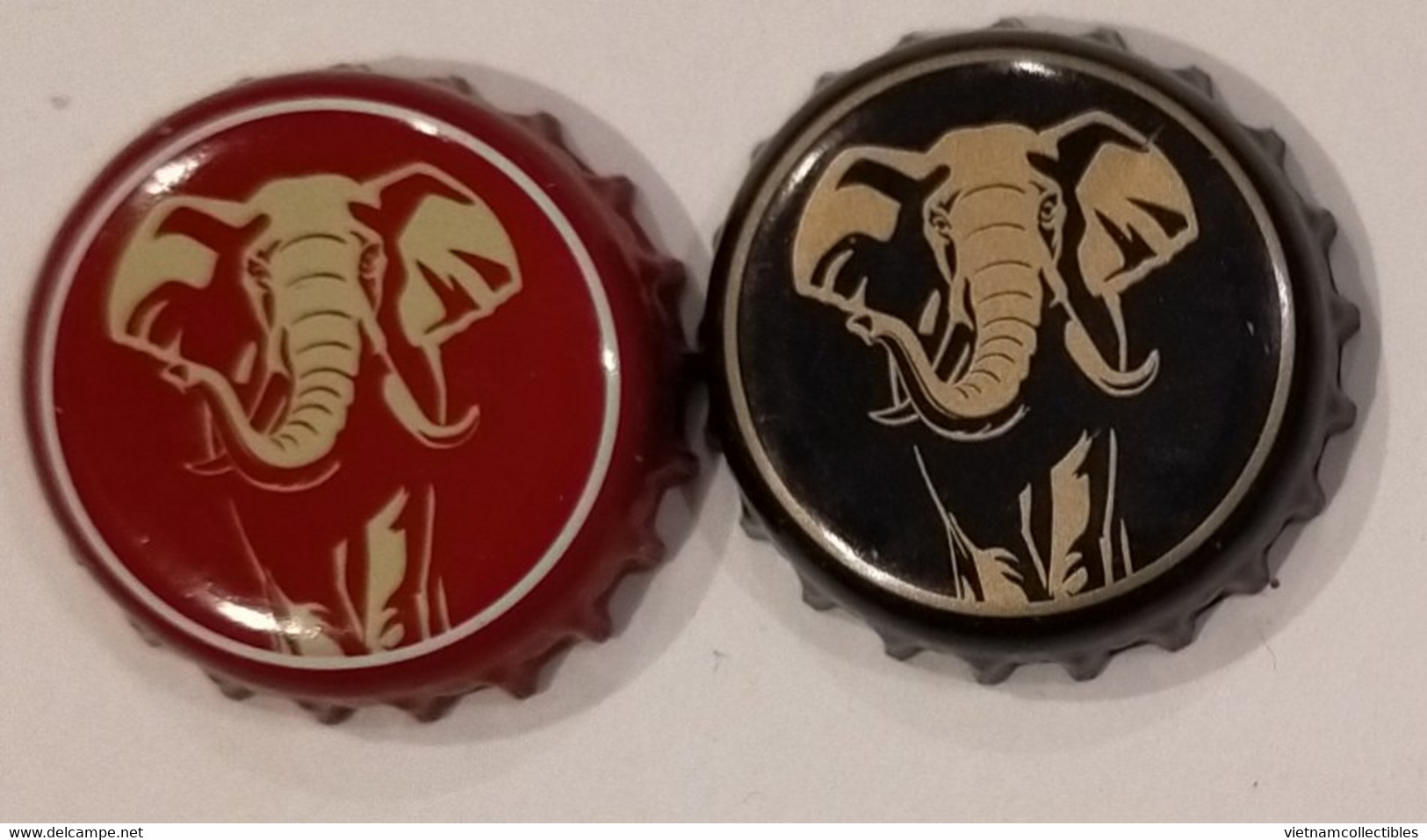 2 Different Vietnam Viet Nam HUDA EXPORT Elephant Used Beer Bottle Crown Cap Caps / Kronkorken / Capsule / Chapa / Tappi - Bière