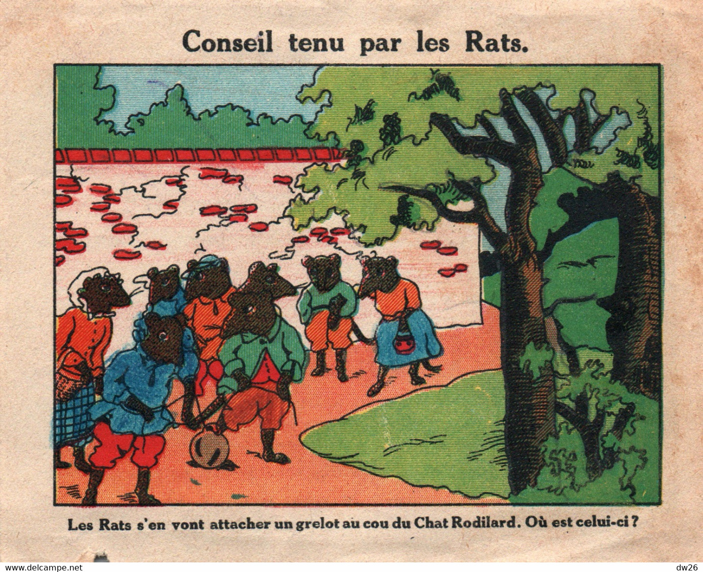 Publicité Antiseptique Urinaire: Urodonal - Chromo: Fable De La Fontaine: Conseil Tenu Par Les Rats - Reclame