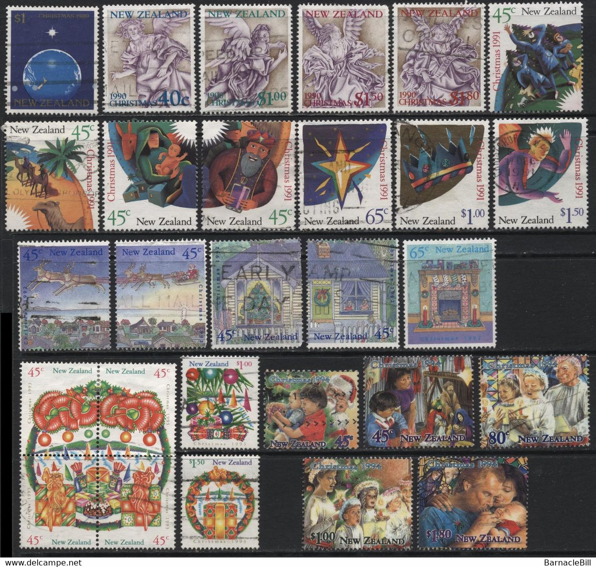 New Zealand (01) About 180 Different Christmas Stamps 1960-2008. Mint & Used. Hinged - Autres & Non Classés