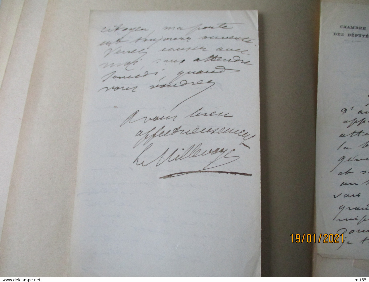 Lettre Autographe Lucien Millevoye Homme Politique Depute Boulangiste - Altri & Non Classificati