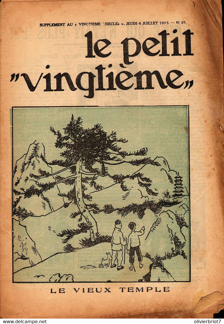 Hergé - Tintin -Le Petit Vingtième N° 27 Du 4 Juillet  1935 - E.O. - Les Aventures De Tintin En Extrême-Orient - Kuifje