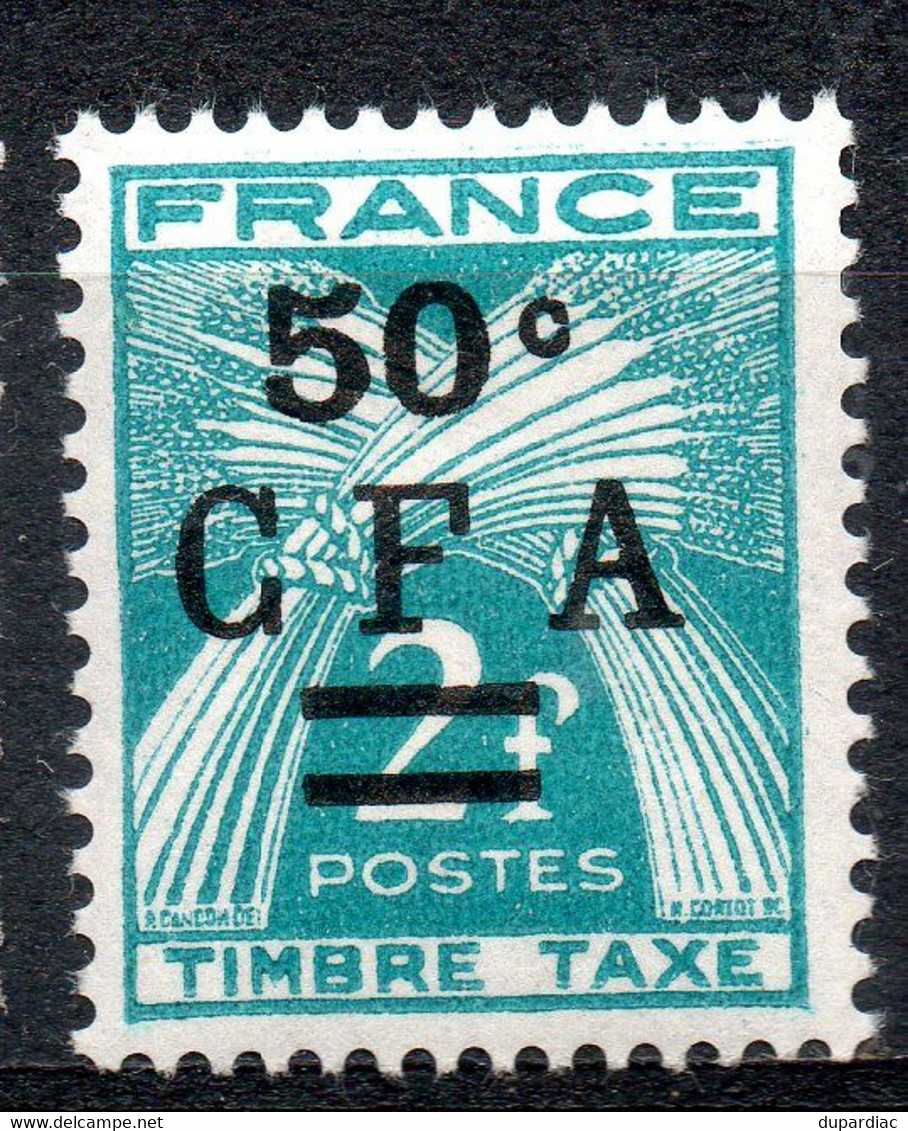 Timbres-Taxe De La REUNION, Gerbes, Surcharge CFA, Série Y&T 36 à 44 Neufs *, Avec Variété C De 50c Fermé. - Postage Due