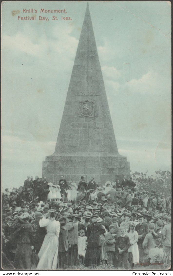 Knill's Monument, Festival Day, St Ives, Cornwall, 1906 - Argall's Postcard - St.Ives