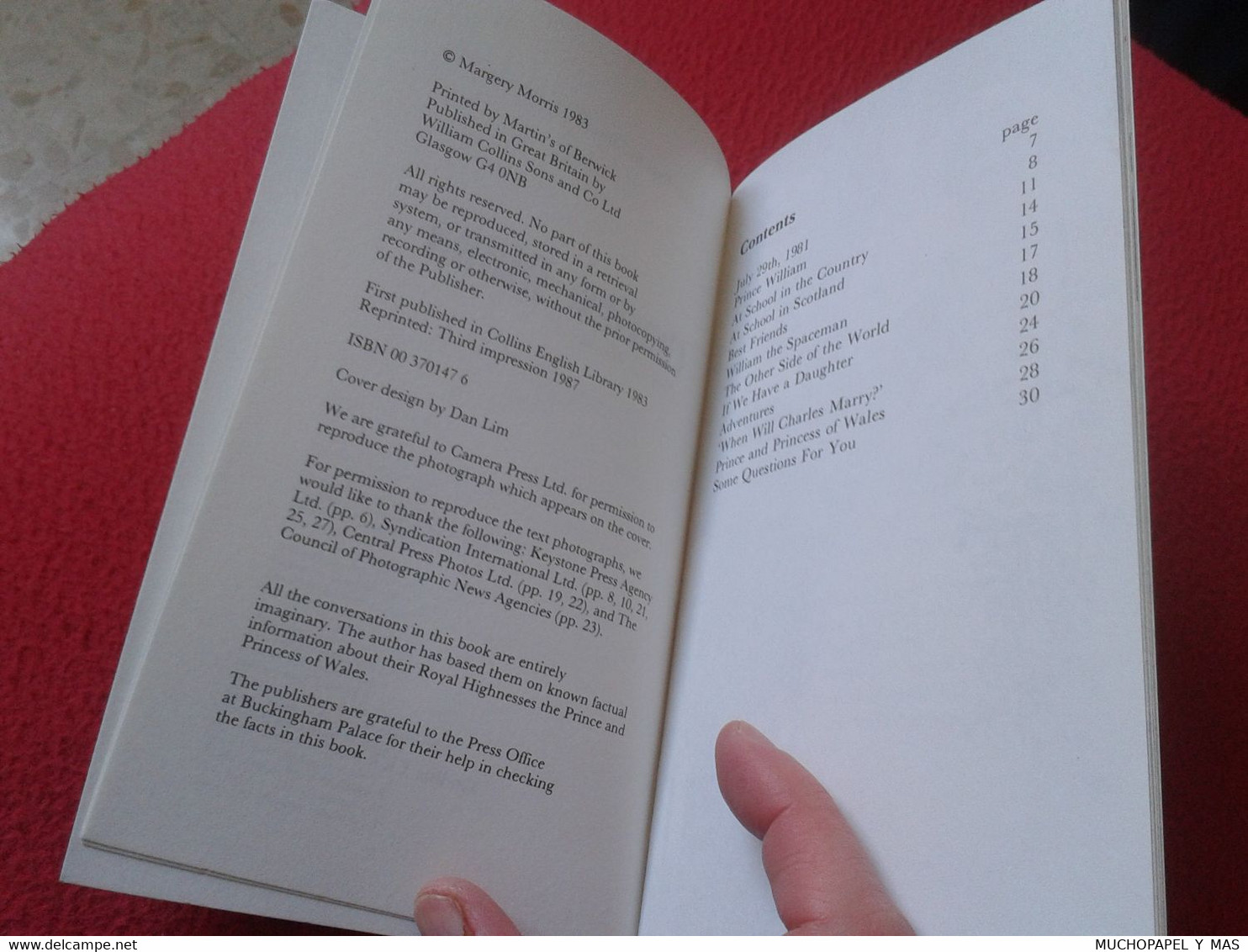 ANTIGUO LIBRO TIPO CUADERNILLO CHARLES AND & DIANA MARGERY MORRIS 1987 COLLINS ENGLISH LIBRARY, CARLOS LADY DI PRINCESA - Europe