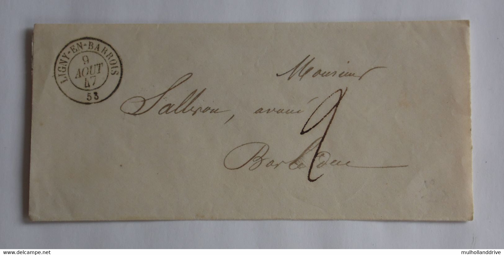 France Meuse 1847 – Cachet Postal LIGNY EN BARROIS – SALBRON Bar Le Duc - 1801-1848: Vorläufer XIX