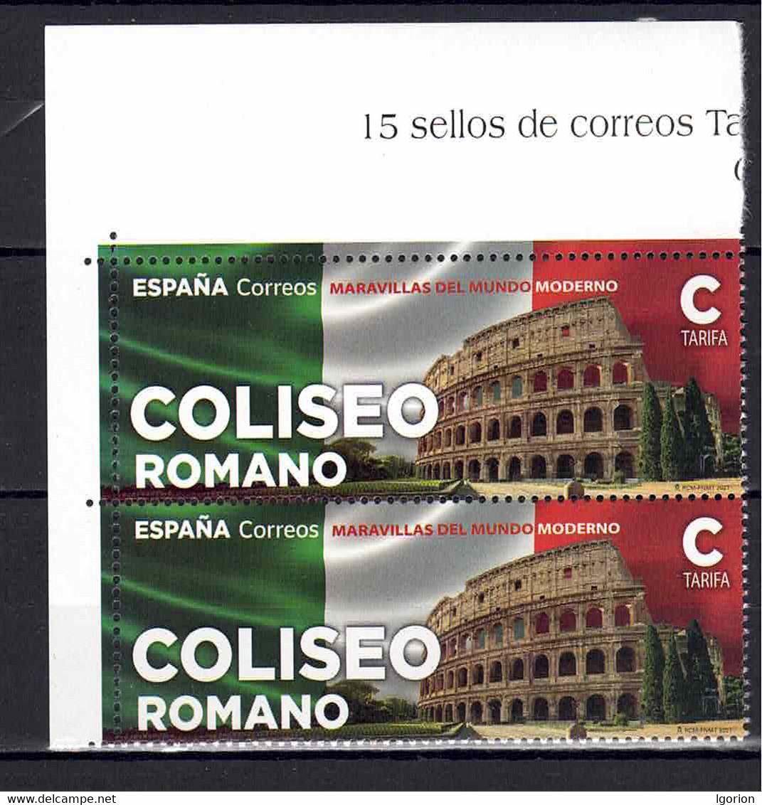 ESPAÑA 2021 ** MNH ED. 5453 MARAVILLAS DEL MUNDO. COLISEO ROMANO BL.2 - Unused Stamps