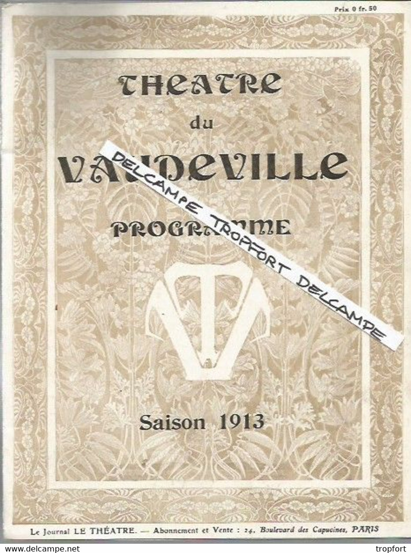 TC Vintage Program Théater Actress /  PROGRAMME Théâtre T1913 Honneurs De La GUERRE Dorgere DAVID'S GIPSY - Programmi
