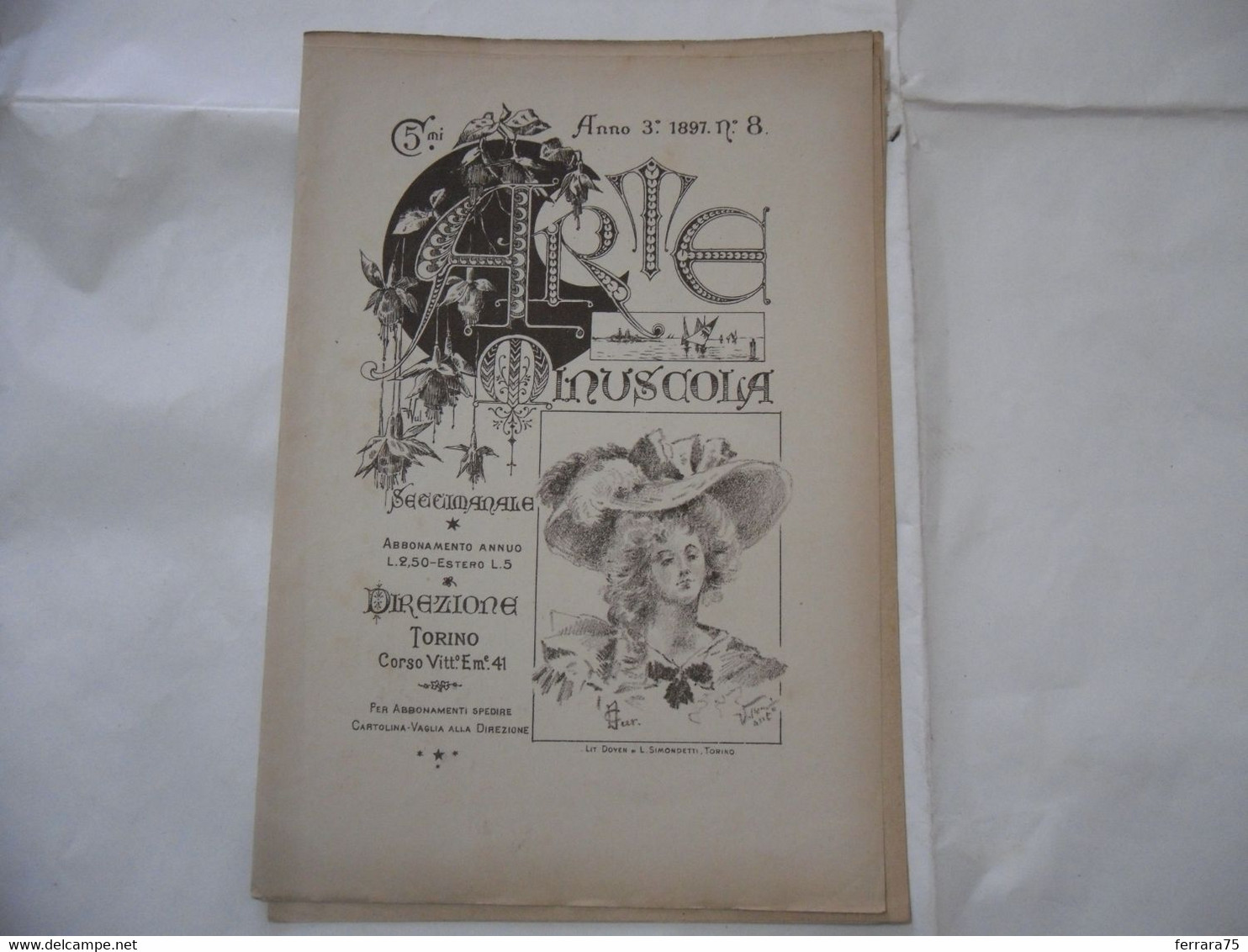 ARTE MINUSCOLA LEZIONE DI DISEGNO ARTE MODA ARALDICA LIBERTY SCRITTURA 1897-71 - Libri Antichi