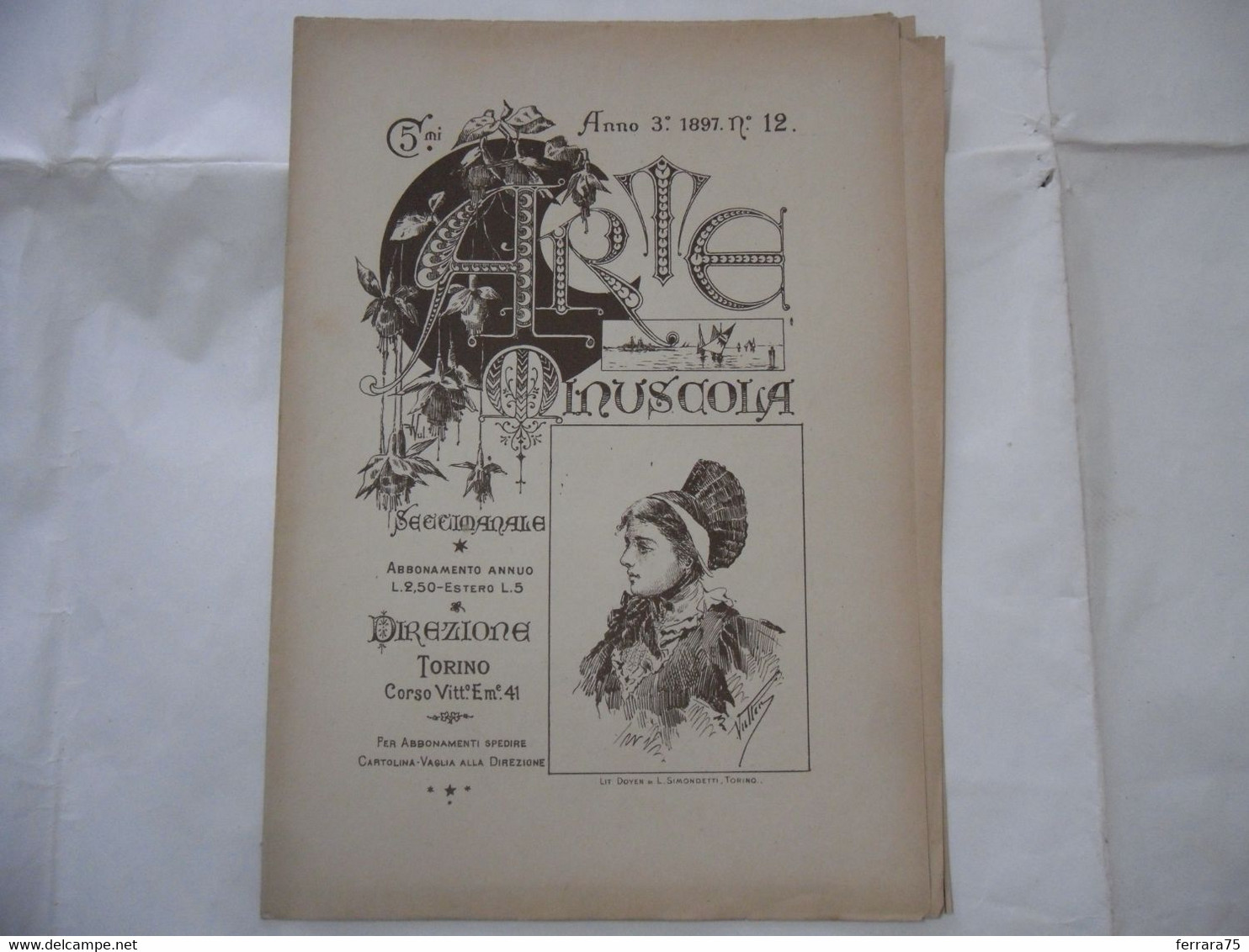 ARTE MINUSCOLA LEZIONE DI DISEGNO ARTE MODA ARALDICA LIBERTY SCRITTURA 1897-74 - Libri Antichi