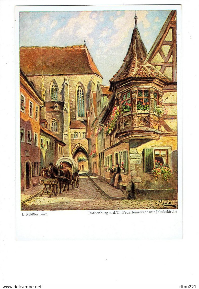 Cpm - Rottenburg Rothenburg Attelage Chevaux Calèche Mangeoire Animation Sculpture Maison Coquille Illustration MOSSLER - Rottenburg