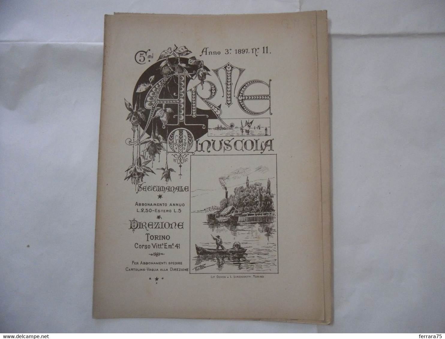 ARTE MINUSCOLA LEZIONE DI DISEGNO ARTE MODA ARALDICA LIBERTY SCRITTURA 1897-75 - Libri Antichi