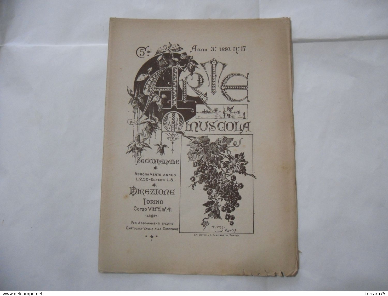 ARTE MINUSCOLA LEZIONE DI DISEGNO ARTE MODA ARALDICA LIBERTY SCRITTURA 1897-81 - Libri Antichi