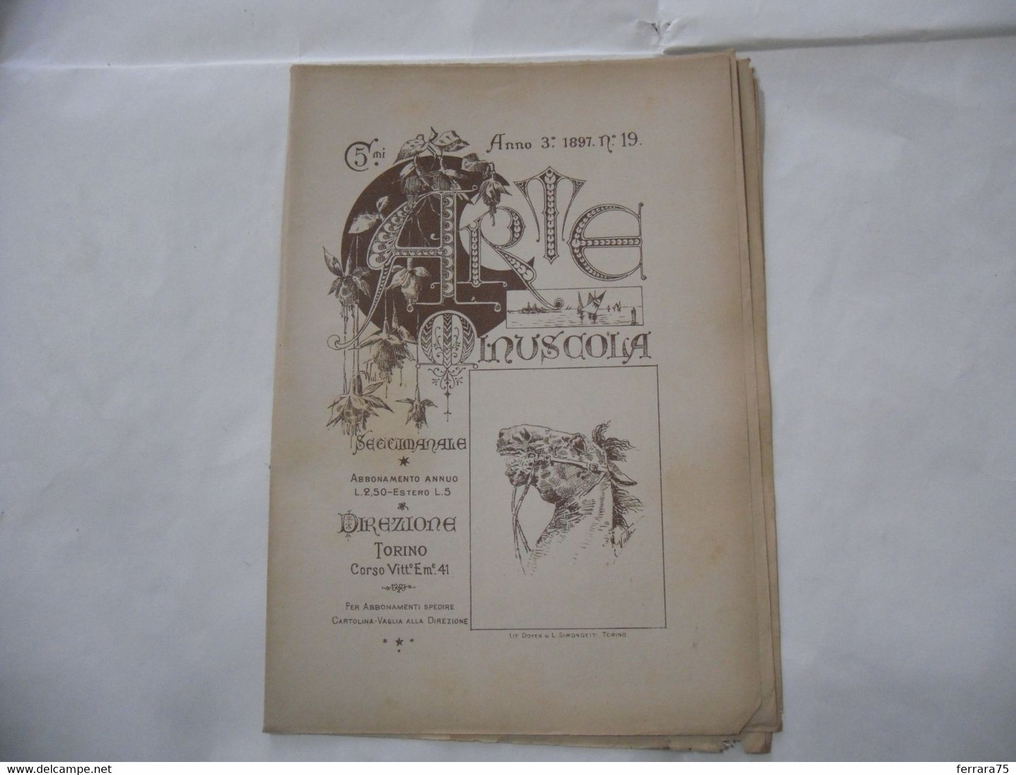 ARTE MINUSCOLA LEZIONE DI DISEGNO ARTE MODA ARALDICA LIBERTY SCRITTURA 1897-82 - Libri Antichi