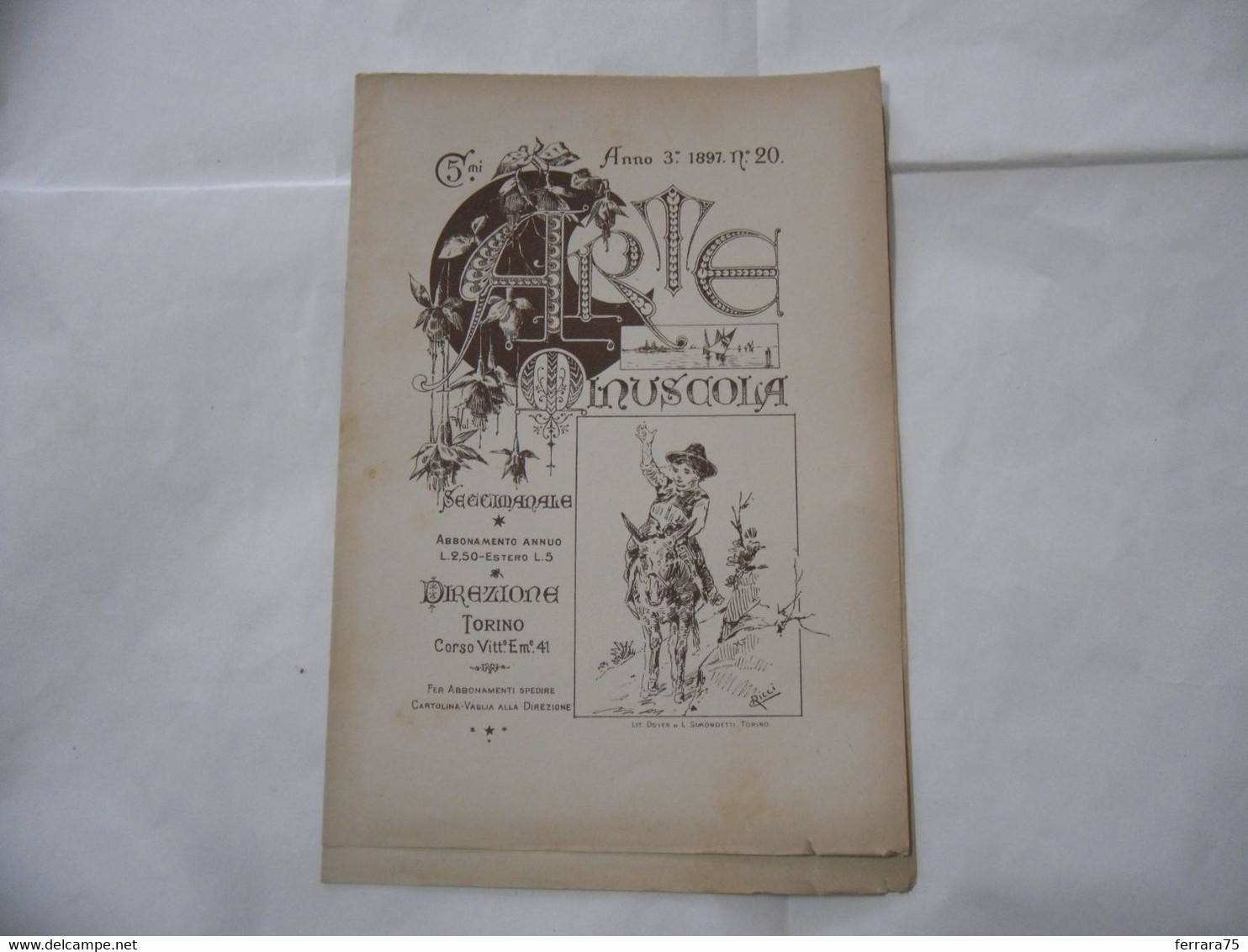 ARTE MINUSCOLA LEZIONE DI DISEGNO ARTE MODA ARALDICA LIBERTY SCRITTURA 1897-83 - Libri Antichi