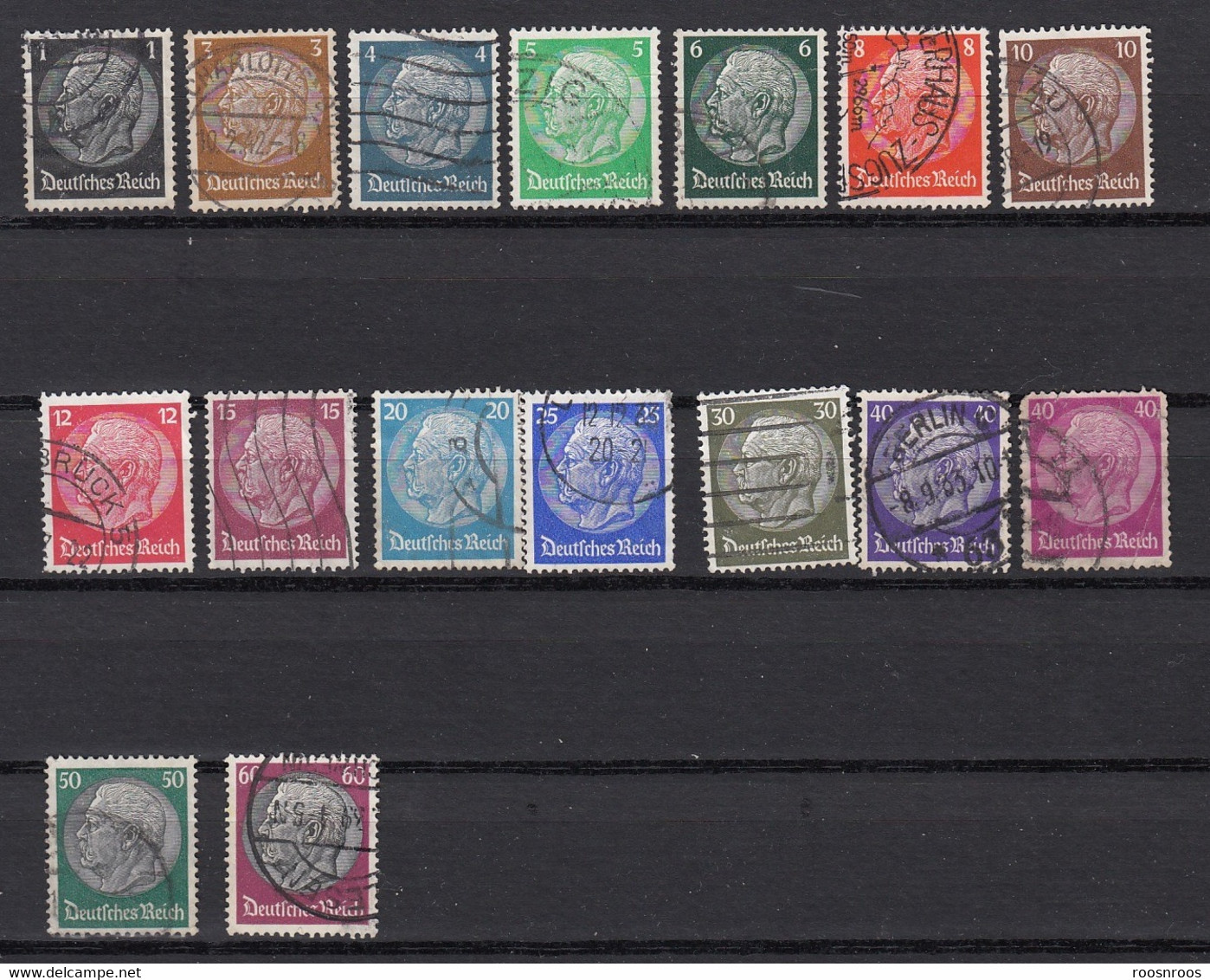 TP ALLEMAGNE 1932 -1933 - DEUTSCHES REICH - DIVERS TIMBRES - 85EME ANNIVERSAIRE PRESIDENT HIDENBURG - Other & Unclassified