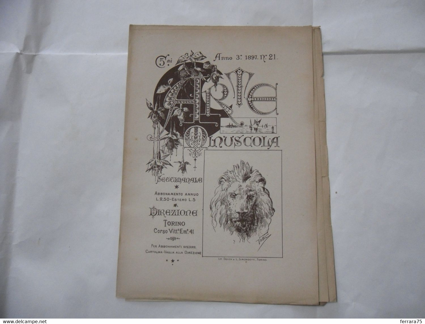 ARTE MINUSCOLA LEZIONE DI DISEGNO ARTE MODA ARALDICA LIBERTY SCRITTURA 1897-84 - Libri Antichi