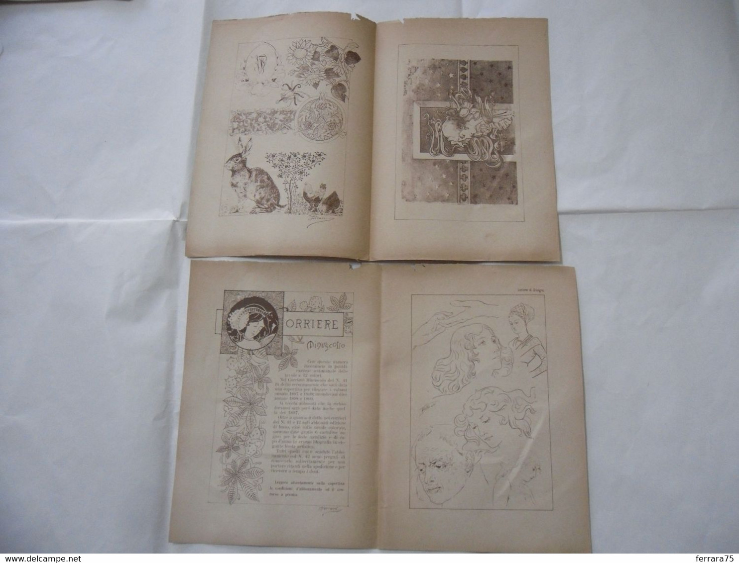 ARTE MINUSCOLA LEZIONE DI DISEGNO ARTE MODA ARALDICA LIBERTY SCRITTURA 1898-88 - Libri Antichi