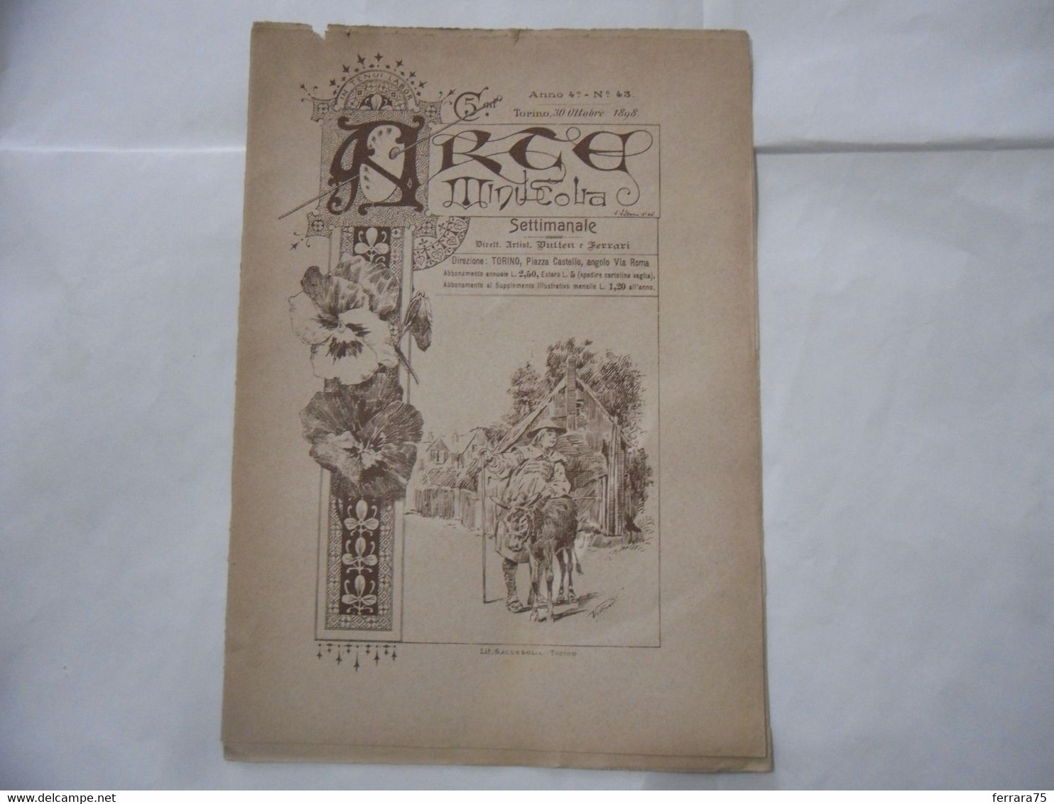 ARTE MINUSCOLA LEZIONE DI DISEGNO ARTE MODA ARALDICA LIBERTY SCRITTURA 1898-89 - Libri Antichi