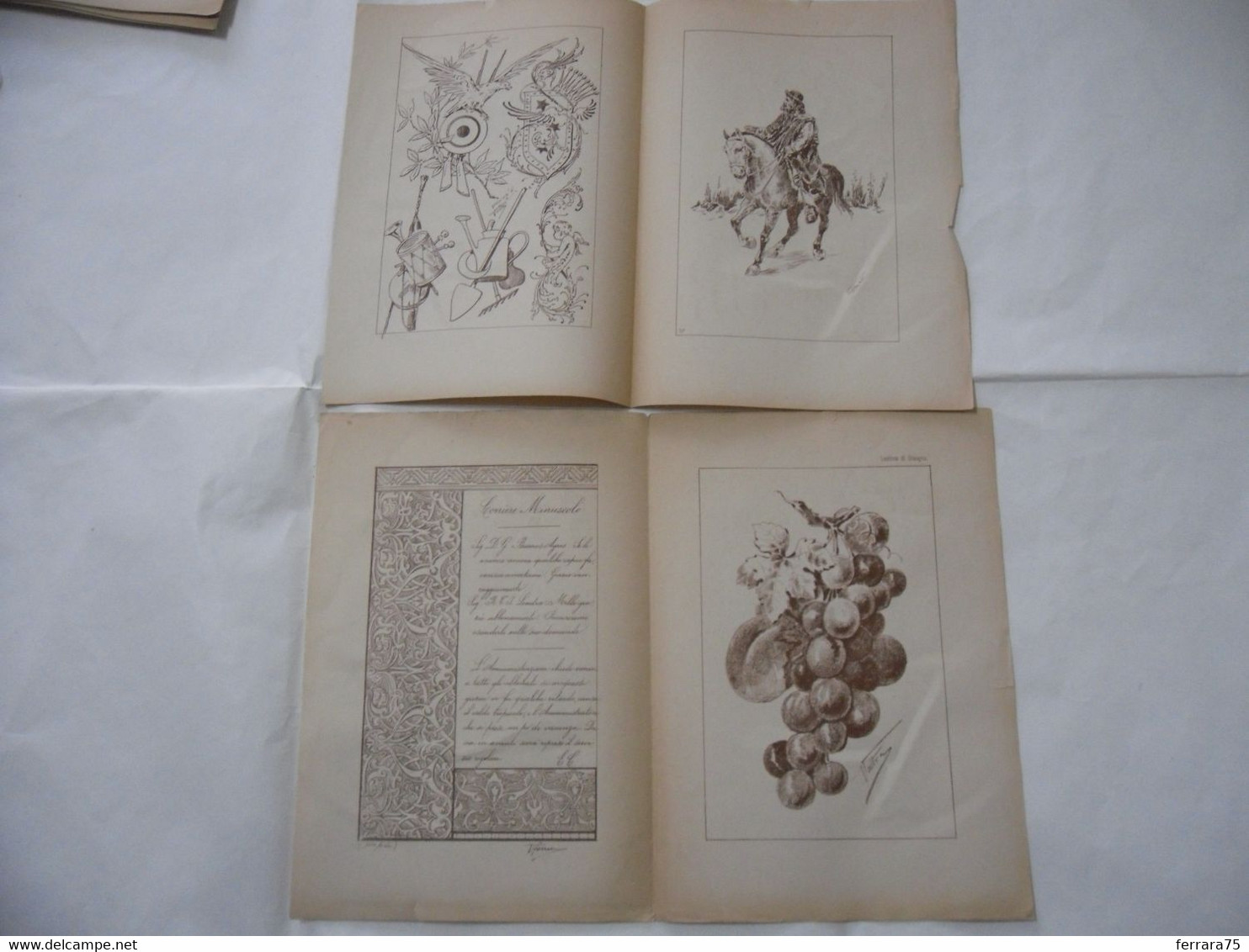 ARTE MINUSCOLA LEZIONE DI DISEGNO ARTE MODA ARALDICA LIBERTY SCRITTURA 1898-91 - Libri Antichi