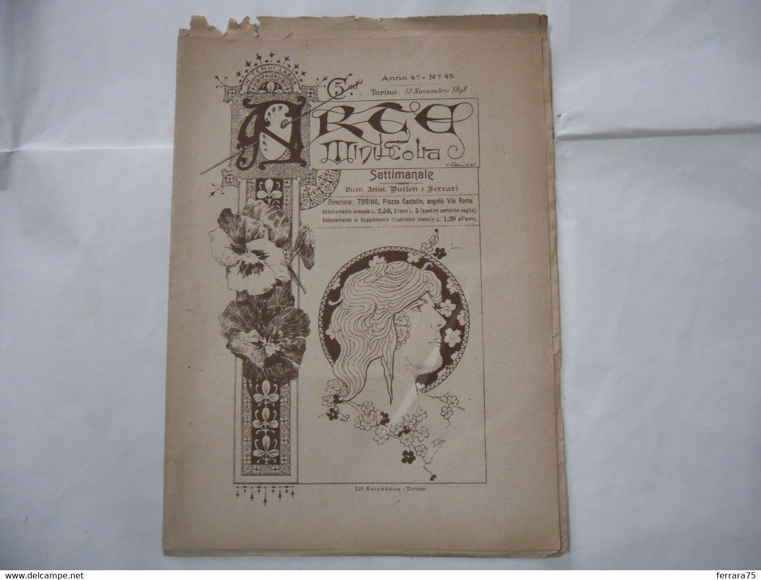 ARTE MINUSCOLA LEZIONE DI DISEGNO ARTE MODA ARALDICA LIBERTY SCRITTURA 1898-92 - Libri Antichi