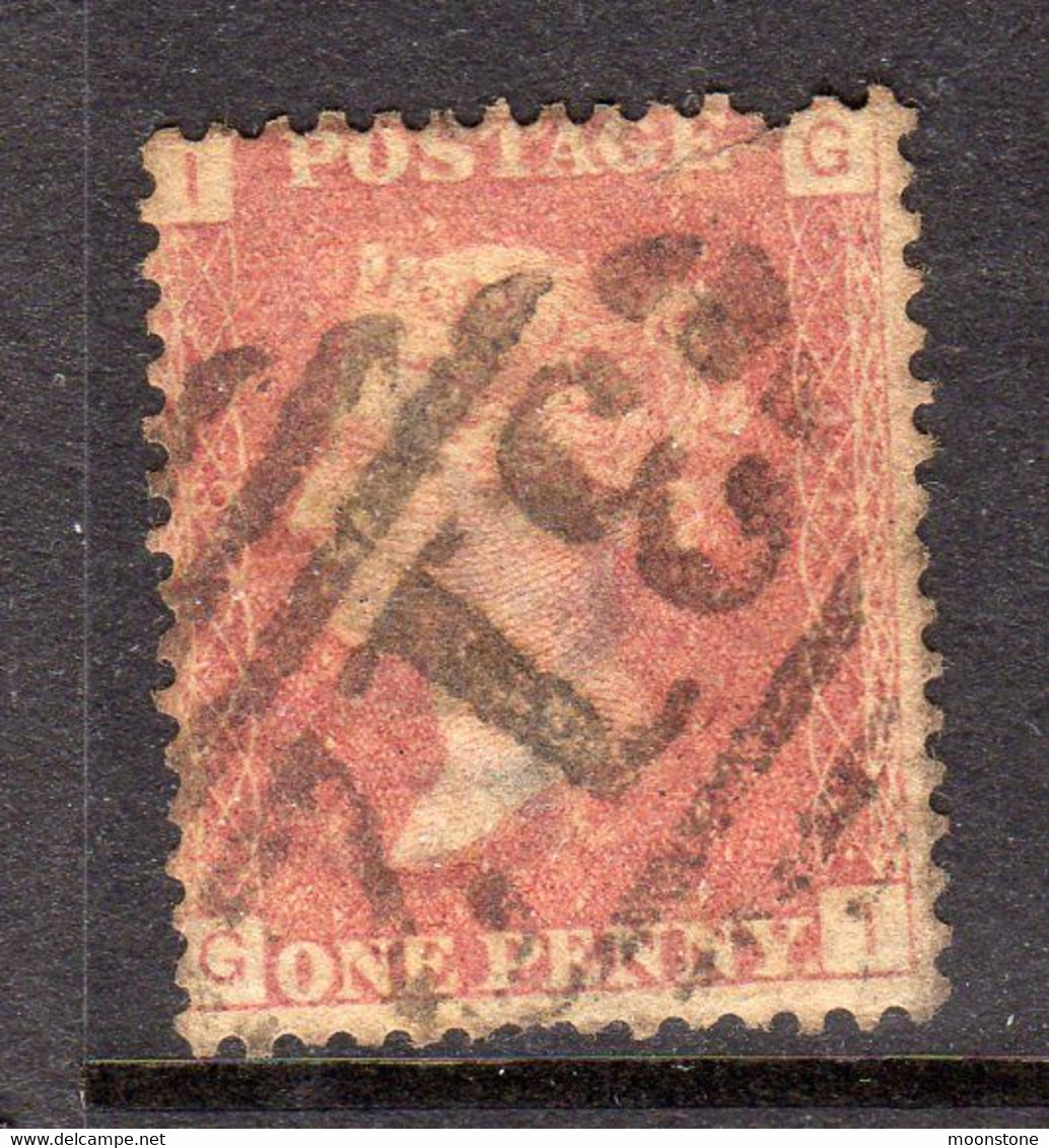 Ireland 1844 Numeral Cancellations: 312 Loughrea Galway, 1864 1d Red, Plate 168, IG, SG 43/4 - Prephilately