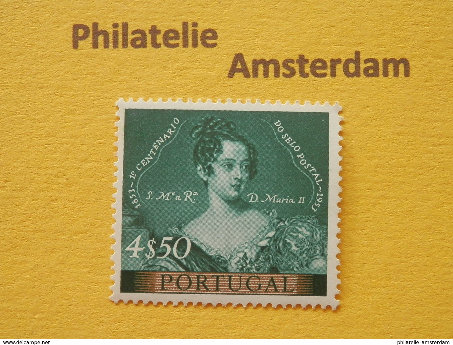 Portugal 1953, QUEEN MARIA / 100 YEARS PORTUGESE STAMPS: Mi 820, ** - Ungebraucht