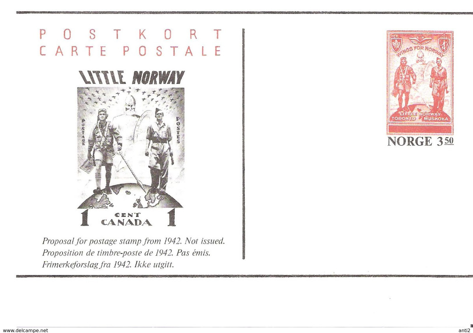 Norge Norway  Little Norway Card, Post Card, Carte Postale - Cartes-maximum (CM)