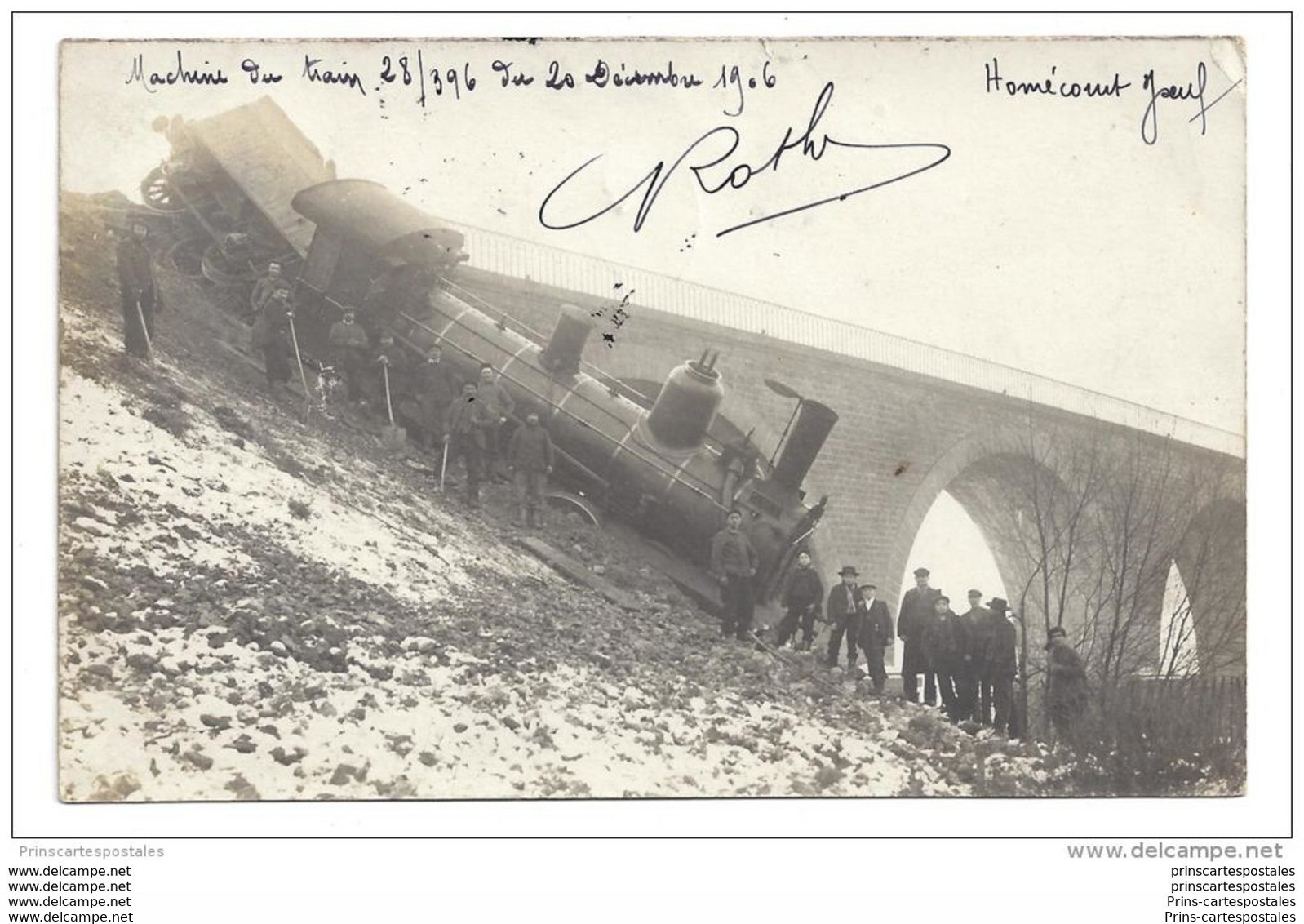 CPA 54 Carte Photo Homecourt Joeuf Un Deraillement - Accident De Chemin De Fer - Homecourt