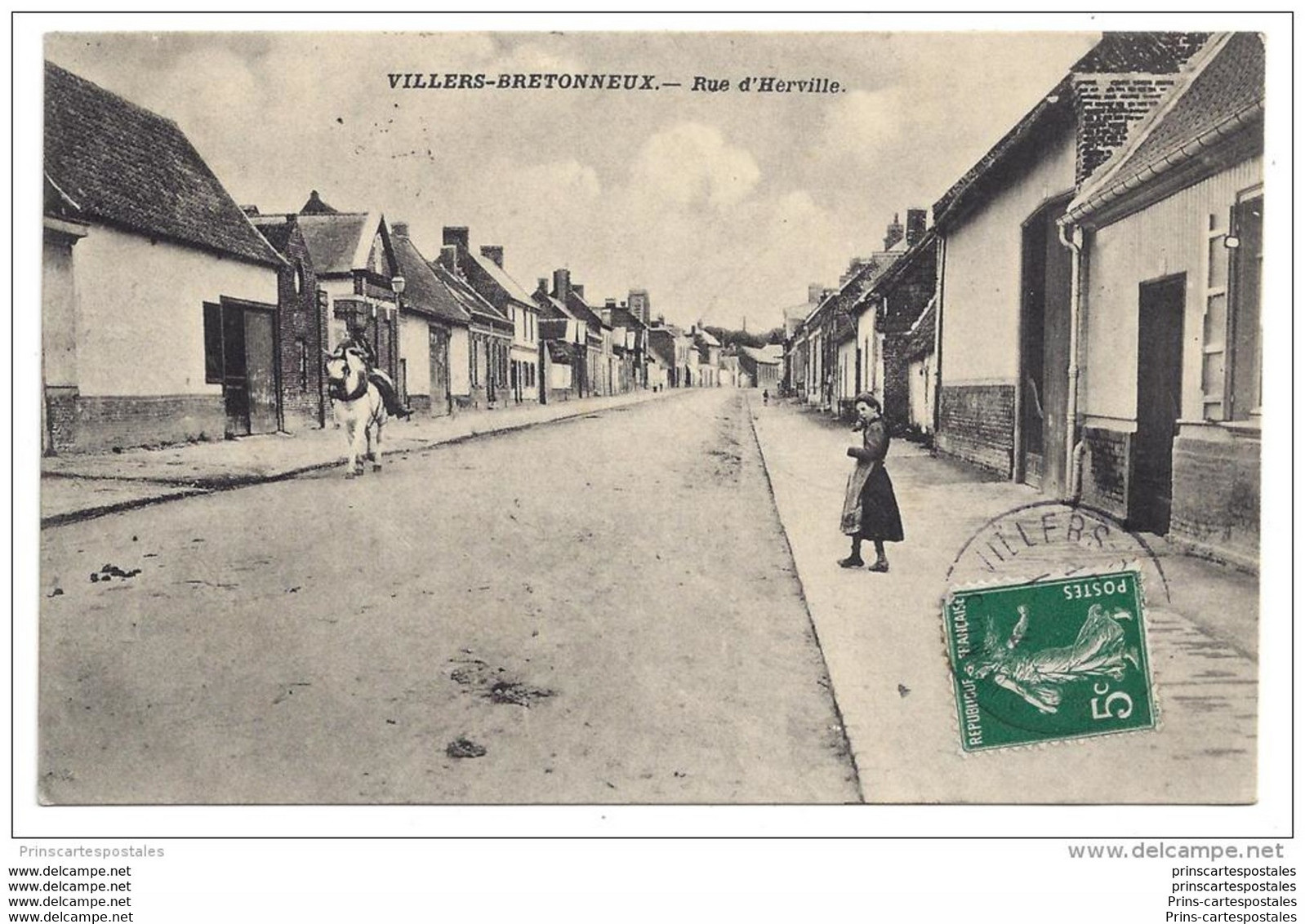 CPA 80 Villers Bretonneux Rue D'Herville - Villers Bretonneux