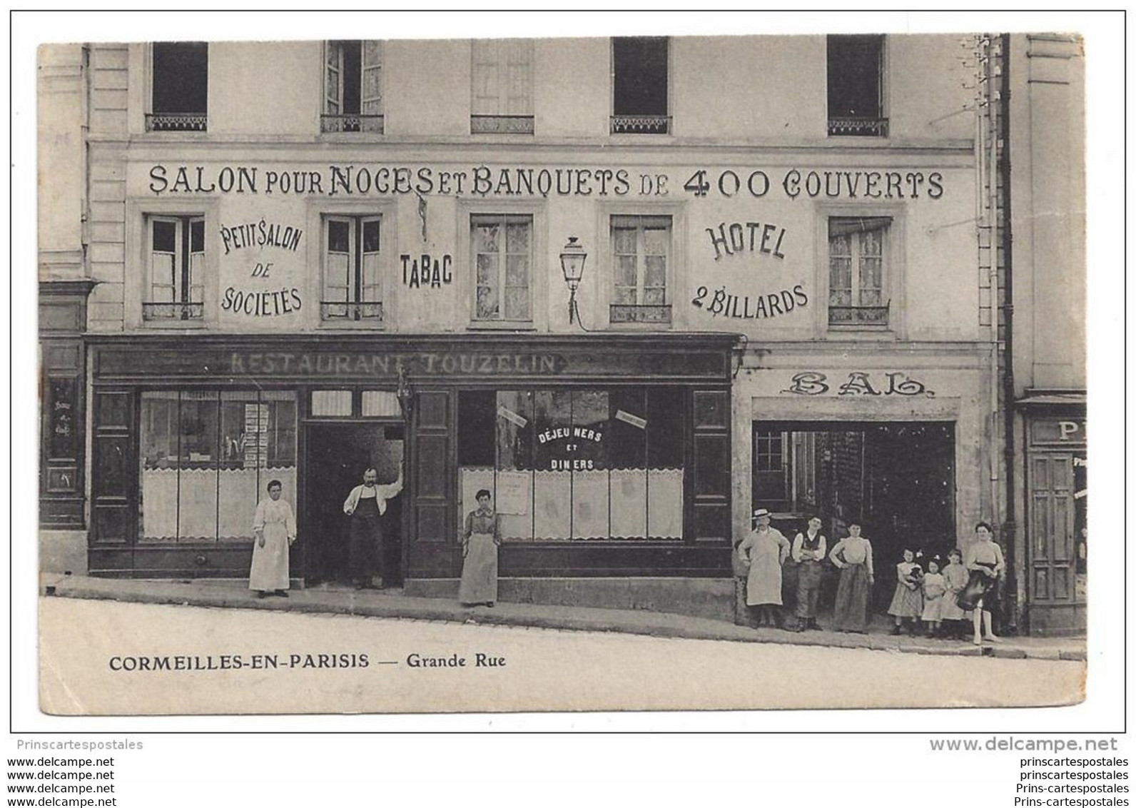 CPA 95 Cormeilles En Parisis Grande Rue Restaurant Touzelin Noces Et Banquet Bal De 400 Couverts - Cormeilles En Parisis