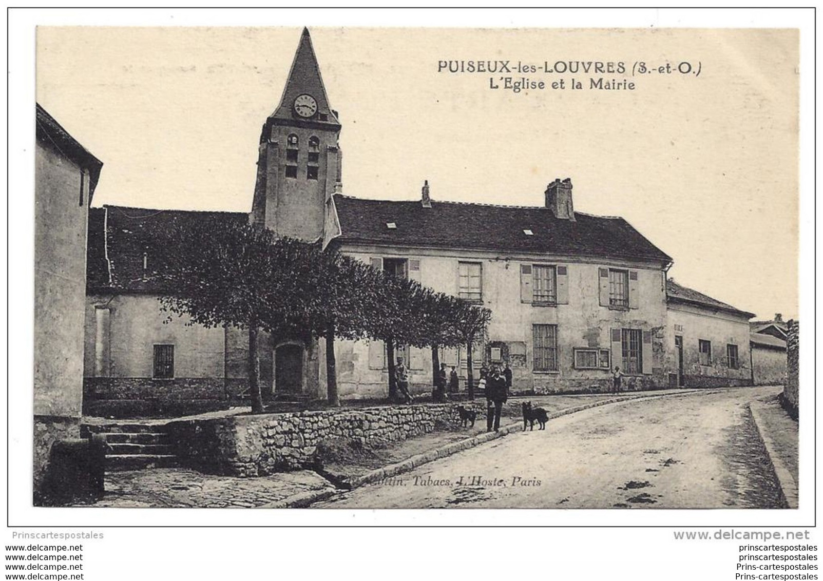 CPA 95 Puiseux L'église Et La Mairie - Puiseux En France