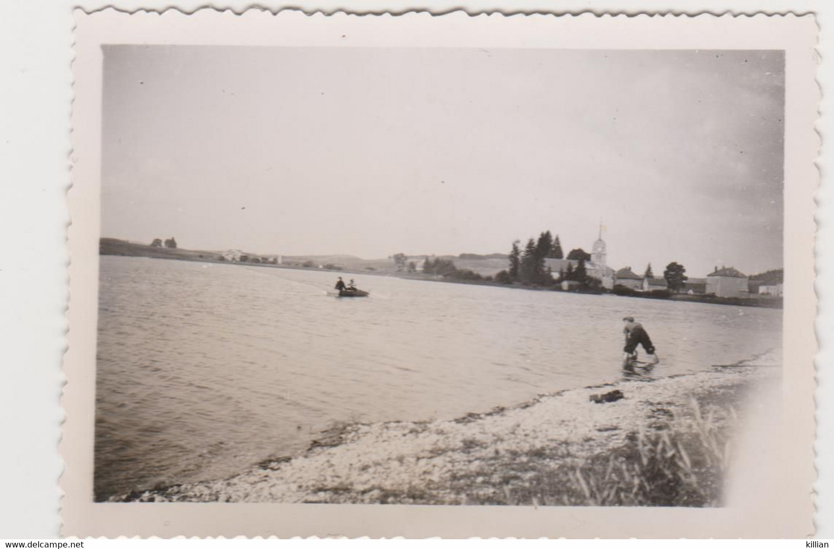 Photo Originale  En Pêche Au Lac De L'abbaye Le 16 Aout 1938 - Orte