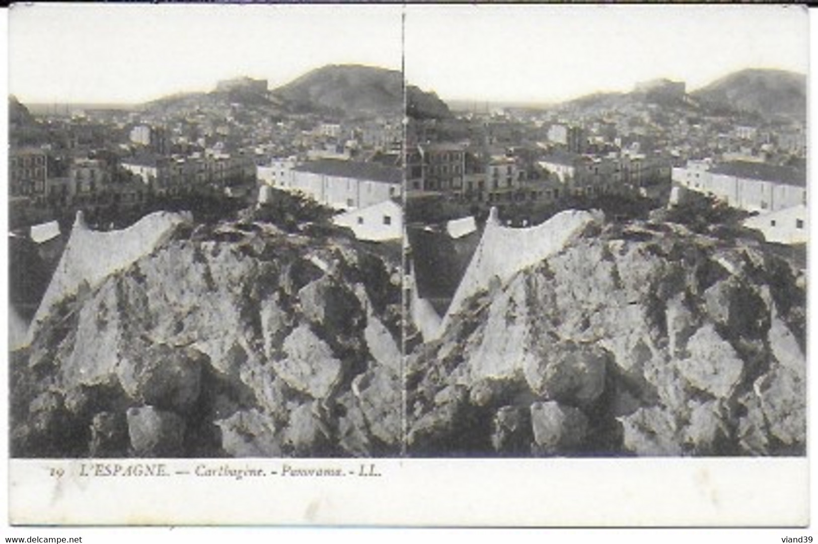 Carthagène - Panorama  - Carte Stéréoscopique - Tarjeta Stéréo (2) - Murcia