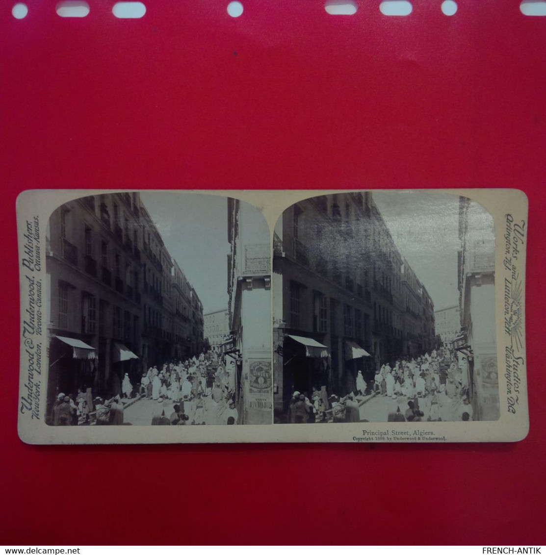 PHOTO STEREO ALGERIE PRINCIPAL STREET ALGIERS - Stereoscopic