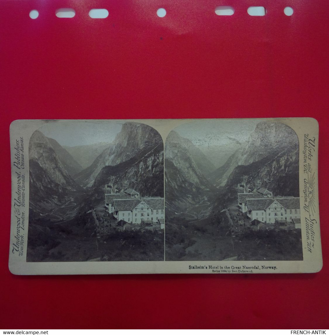 PHOTO STEREO STALHELM S HOTEL IN THE GREAT NAERODAL NORWAY - Stereo-Photographie