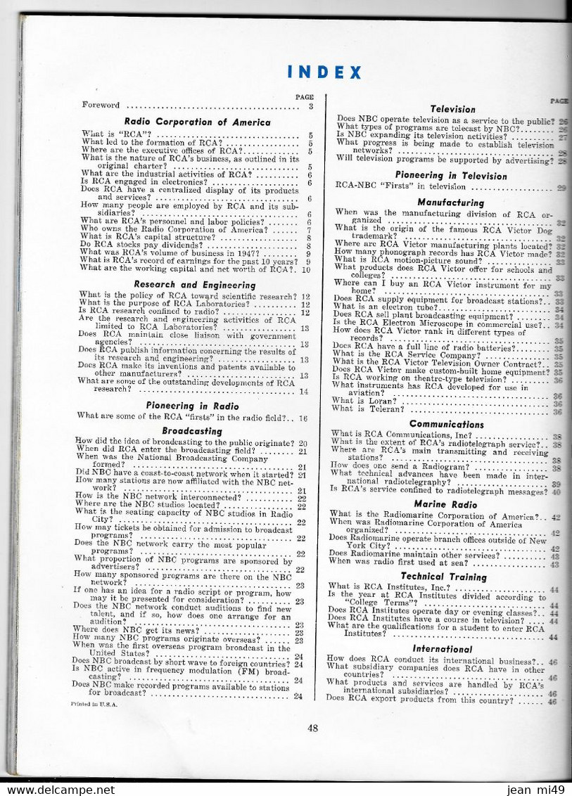 REVUE - RCA - Radio Corporation Of America - What It Is ...  What It Does - 1948 - NEW YORK - 1900-1949