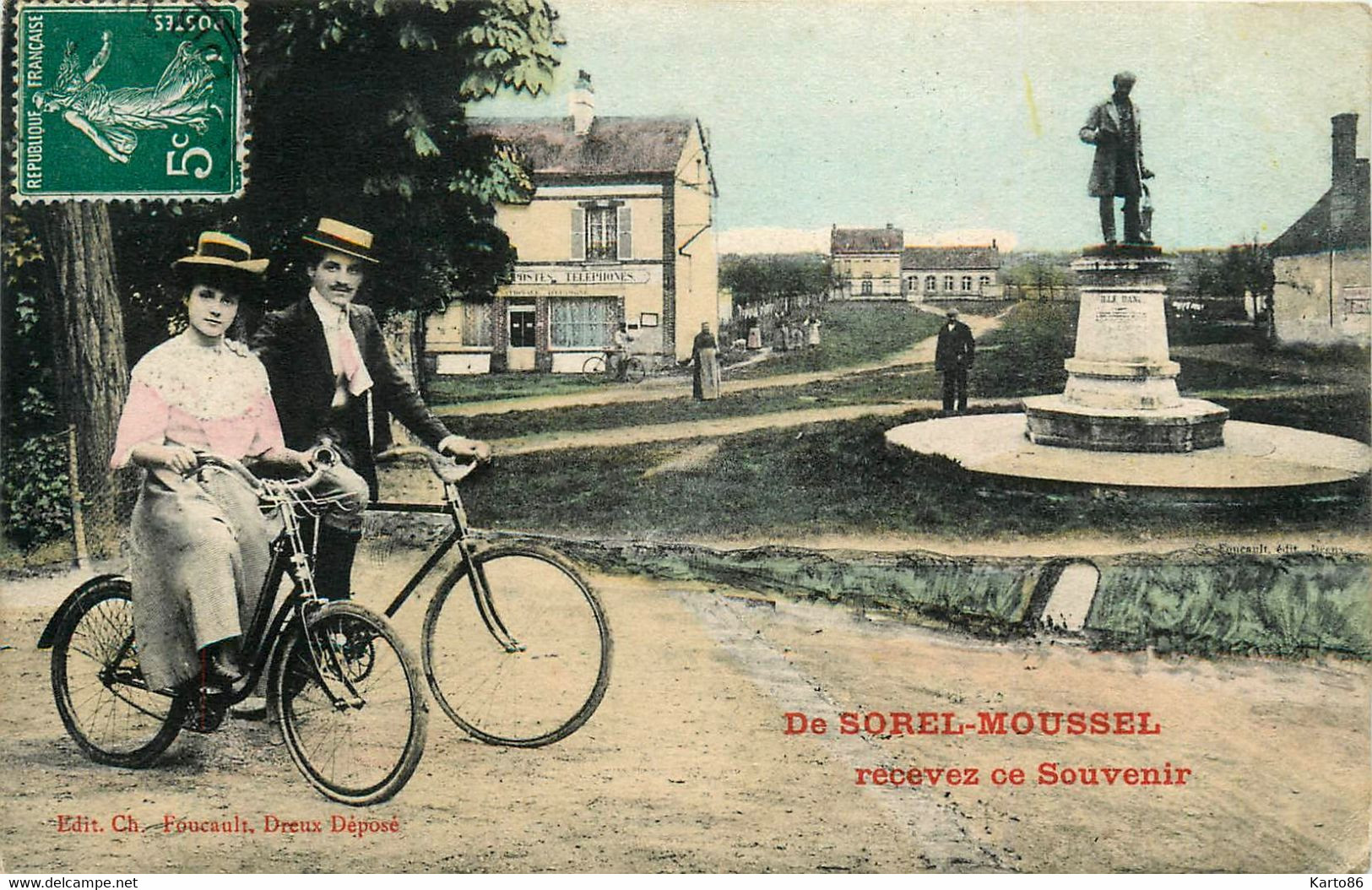 Sorel Moussel * Souvenir De La Commune * La Place * Ptt - Sorel-Moussel