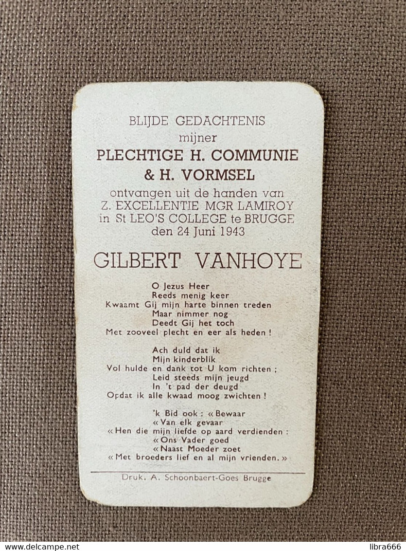 Communie - Gilbert VANHOYE - 1943 - St Leo's College - BRUGGE / AR Dides 214 - Communion