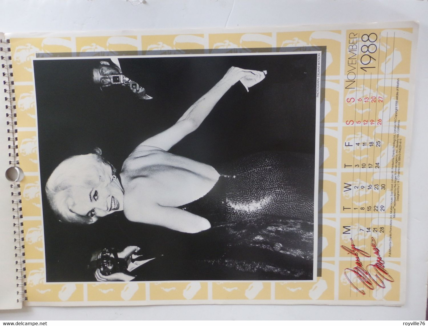 Calendrier 1988 Sur Marilyn Monroe. - Grand Format : 1981-90