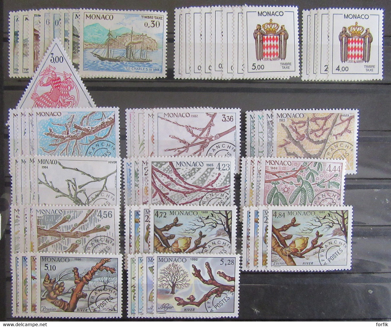 Monaco - Lot De Timbres Neufs** Entre 1958 Et 1992 Dont Paire, Blocs, Poste Aérienne, Taxe, Préoblitérés - Collections, Lots & Séries